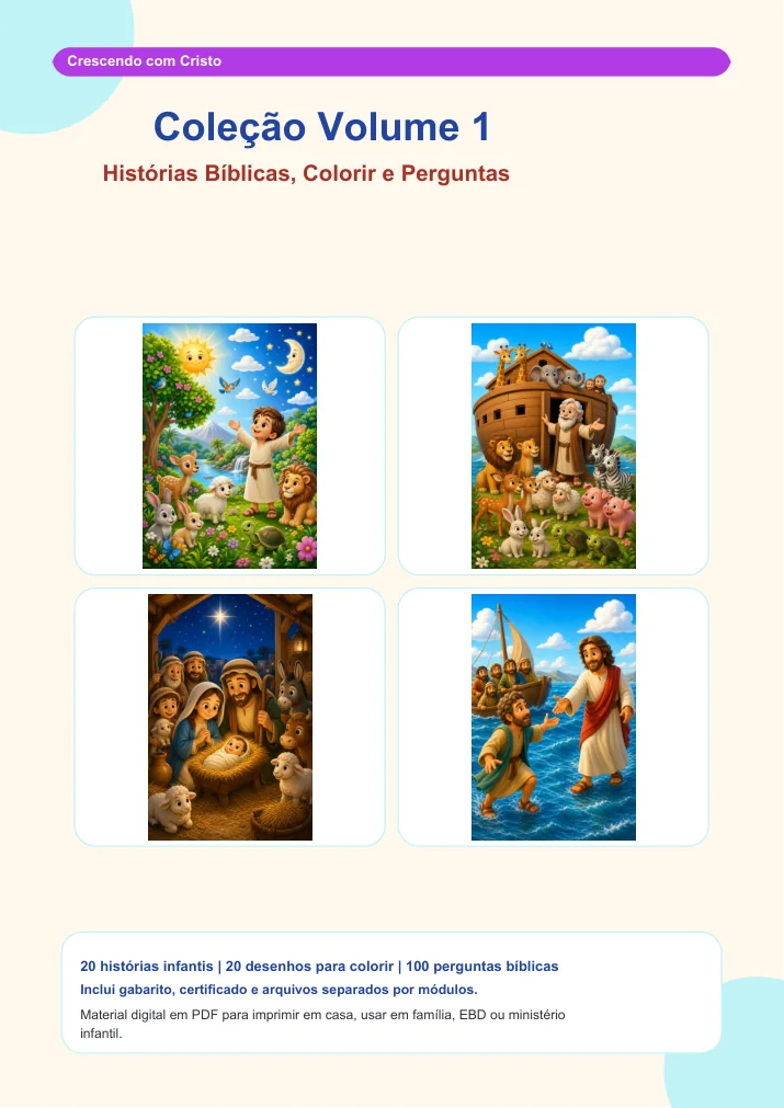 Prévia da coleção Crescendo com Cristo